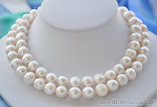 32" large NATURE white round long Freshwater pearl necklace women costume jewelry 2024 - buy cheap