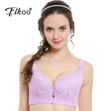 Fikoo-Sujetador de encaje bordado para mujer, ropa interior de realce con copa C D de talla grande, sostén con aros # Z011 2024 - compra barato