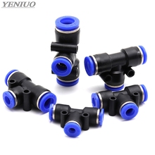 PEG" 3Way T Type Pneumatic Connector Tee Union Push In Fitting for Air Pipe joint 4mm-12mm OD Hose Pipe Fittings 2024 - buy cheap