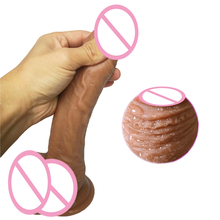 Howosex dildo de silicone realista, sensação de pele, pênis grande, duas camadas, com ventosa, brinquedos sexuais para mulher 2024 - compre barato