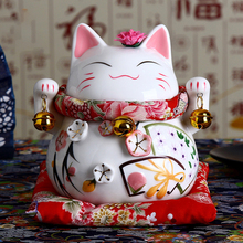 6 inch Ceramic Maneki Neko Figurine Lucky Cat Money Box Ornament Feng Shui Home Decoration Fortune Cat Coin Bank 2024 - buy cheap