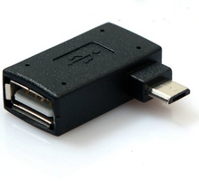 90-градусный Угловой Micro USB 2,0 хост-адаптер OTG конвертер с Micro USB портом питания 2024 - купить недорого