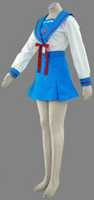 Frete grátis suzumiya haruhi não yuuutsu anime cosplay asahina mikuru uniforme da escola de inverno cosplay trajes de halloween 2024 - compre barato