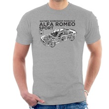 Fashion 2019 Men Short Sleeve Tshirt Italy Classic Car Romeo Sporter Black Men'S T-Shirt Funny Print T Shirts 2024 - buy cheap