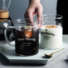 Creative Couple Glass Mug Black White Letter Pattern Morning Milk Coffee Tea Cup With Handel Drinkware Glass Couple Gift 400ml 2024 - buy cheap