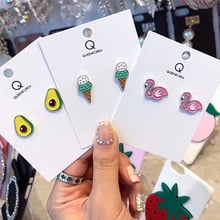 Fancy&Fantasy Women Fruit Earrings Fashion Alloy Cute Pineapple Stud Earrings for Women Girls Weddings Party Gift Ear Jewelry 2024 - buy cheap