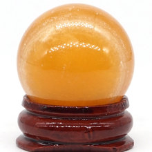Bola de ginástica selenita natural de laranja, esfera de quartzo, massagem manual, bola de cristal, feng shui, acessório de decoração de 30mm 2024 - compre barato