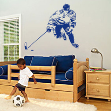Decalque da parede Adesivo vara de hóquei puck rink 22''X35'' sport team jogo crianças quarto adesivos de parede decoração da sua casa 2024 - compre barato