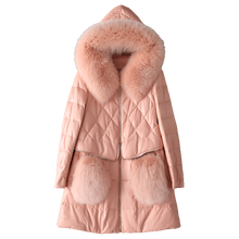 Sheepskin Coat Real Genuine Leather Jacket Real Fox Fur Coat Autumn Winter Jacket Women Clothes 2018 Korean Vintage Pink ZT1634 2024 - buy cheap