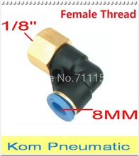 _ Бесплатная доставка, L внутренний колено, PLF 8 мм, трубка с нажимом 1/8 дюйма, резьба, одно касание, воздушный фитинг, соединительная муфта, соединение трубы PLF 8-01 2024 - купить недорого