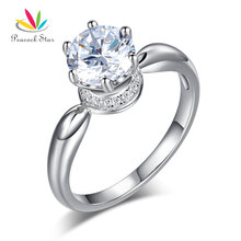 Peacock Star 6 Claws Crown 925 Sterling Silver Wedding Promise Anniversary Ring 1.25 Ct Jewelry CFR8263 2024 - buy cheap