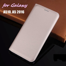 Тонкий кожаный чехол-кошелек для Samsung Galaxy A5 2016 A510 A510F A510H 5,2 дюйма, флип-чехол, маска для смартфона, чехол с держателем для карт 2024 - купить недорого