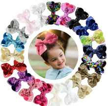 MengNa 60pc/lot 3.2" Glitter Hair Bow,DIY Sequin Bows,Glitter Kids hair Bow With Clips Hair Accessories 2024 - buy cheap