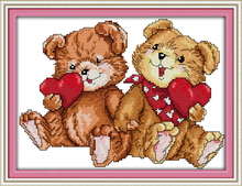 Bear lovers cross stitch kit 14ct 11ct count print canvas stitches embroidery DIY handmade needlework plus 2024 - buy cheap