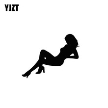 YJZT 10.7*8.2CM Sexy Girl Silhoutte Haunting Black/Silver Fashion Nice Design Car Sticker Vinyl Decal Zero Defect C20-0575 2024 - buy cheap