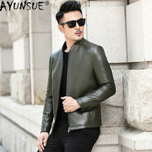 AYUN-Chaqueta de Cuero genuino para Hombre, abrigo coreano de piel de oveja, chaquetas y abrigos ajustados, L18-5002 2024 - compra barato