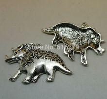 Free shipping wholesale 20pcs tibetan silver rhino charms pendant 50*32mm for jewelry making craft DIY 2024 - buy cheap