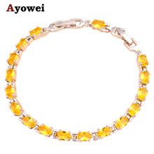 Yellow Zirconia Charm Bracelets for ladies Silver Wholesale & Retail Dinner & Party Fashion jewelry TBS753A 2024 - buy cheap