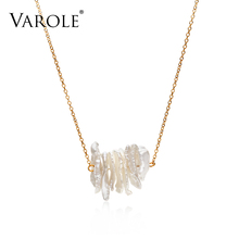 Ожерелье Varole, летнее стильное пресноводные жемчужины неправильной формы, Подвеска для женщин золотого цвета, оптовая продажа ювелирных изделий 2024 - купить недорого