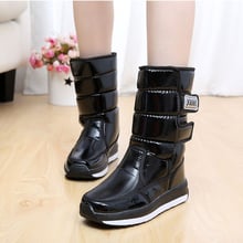 Women snow boots fashion hook&loop waterproof non-slip winter boots platform thick plush women winter shoes 2024 - buy cheap
