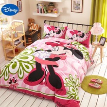 Juego de cama 3D de dibujos animados de Disney para niñas, funda de cama de algodón para dormitorio, edredón individual y doble, tamaño Queen, color rosa 2024 - compra barato