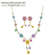 Neoglory Rhinestone Jewelry Set Colorful Flower Party For Women Necklaces & Earrings Embellished With Crystals From Swarovski 2024 - buy cheap