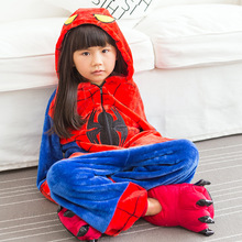Warm Kids Pajamas Animal Onsies Flannel Children's Sleepwear Spider Cartoon pajamas For Girls Boy Nightgown Cosplay 2024 - buy cheap