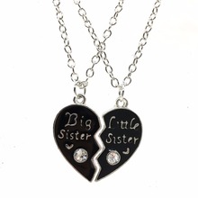 Broken Heart Style Pendant Necklace Chic Love Big Sister Little Sister Pendant Chain Necklaces  Bijou Statement Jewelry 2024 - buy cheap