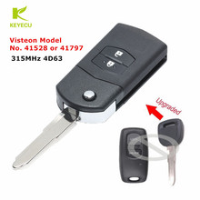 Обновленный флип-накопитель KEYECU с 2 кнопками, 315 МГц, 4D63 для Mazda Visteon, Модель № 41528 или 41797 2024 - купить недорого