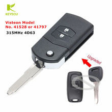 KEYECU-llave de coche remota con tapa, 2 botones mejorados, Fob, 315MHz, 4D63, para Mazda Visteon modelo n. ° 41528 o 41797 2024 - compra barato