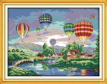 Colorful balloons cross stitch kit 18ct 14ct 11ct count printed canvas stitching embroidery DIY handmade needlework 2024 - buy cheap