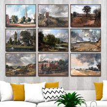 Cuadros artísticos para decoración del hogar, lienzo impreso para sala de estar, John Constable, Inglaterra, paisaje de arpas 2024 - compra barato