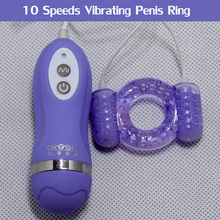 10 Speeds Vibrating Penis Ring Sex Toys For Men, Cock Ring Delay Adult Products 2024 - buy cheap