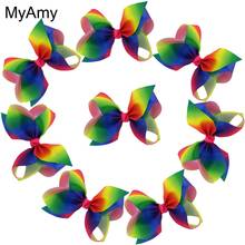 MyAmy 20pcs/lot 6'' grosgrain ribbon hair bows WITH alligator hair clips boutique rainbows bow girls hairbow for kids gifts 2024 - buy cheap