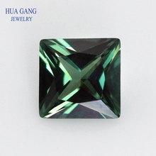 152# Green Square Shape Princess Cut Synthetic Spinel Stone For Jewelry Size 2x2mm~8x8mm 2024 - buy cheap