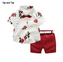Summer Fashion Baby Boys Kids Gentleman Outfits Suit Tops Shirt + Shorts Pants Set Wedding Party Clothes 1-7T 2024 - buy cheap