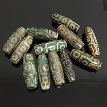 Бусы из камня Агата, овальные натуральные тибетские бусы Dzi 40 мм, геометрические антикварные бусины с 9 глазами из агата для женщин и мужчин 2024 - купить недорого