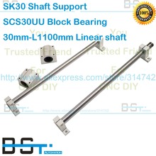 4pcs SK30 shaft support +4pcs SCS30UU Linear Bearing Unit+2pcs 30mm x 1100mm  Linear Round Shaft 2024 - купить недорого