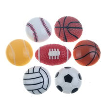 Decoración de baloncesto para álbum de recortes, cabujones planos para manualidades, accesorios Diy, 10 Uds., 25mm 2024 - compra barato