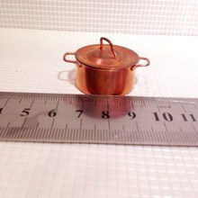 Abwe melhor venda 1/12 casa de bonecas miniatura cozinha pote de cobre com tampa 2024 - compre barato