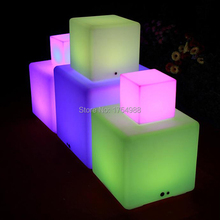 2015 free shipping Rechargeable Led Cube/Led Cube Seat/Led Glow Cube Stools Led Luminous Light Bar Stool Color Changeable 2024 - buy cheap