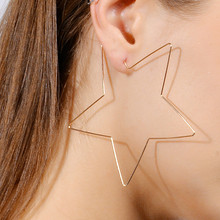 Simple Pentagram Pendant Earrings Gold Geometric Big Star Drop Dangle Earrings for Women New Year Party Gift Punk Style 2024 - buy cheap