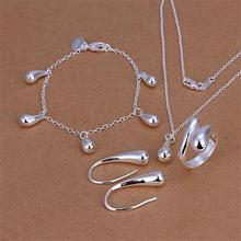 Conjunto de joias de moda por atacado, colar cor de prata m925 e pulseira/brincos e anéis. Joias agradáveis. Bom s0134 2024 - compre barato