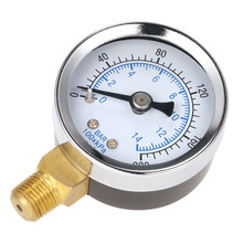 Medidor de presión de compresor de aire, minimanómetro de 0-200psi, 0-14bar, Dial, medidor de presión hidráulica, doble escala, montaje lateral 2024 - compra barato