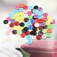 Estone 100pcs 8mm Mixed Color Round Shape Resin Buttons Sewing Accessories Hot 2024 - buy cheap