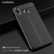 For Huawei Nova 3 Cases Huawei Nova3 Phone Cover Luxury Leather ShockProof TPU Protective Case For Huawei Nova 3 Funda 6.3" 2024 - buy cheap