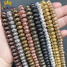 Natural Flat Volcanic Lava Beads Rose Gold Black Bronze Copper Loose Spacer Beads For Jewelry Making DIY Bracelet Necklace 15" 2024 - buy cheap