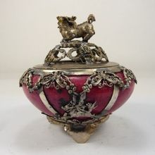 Queimador de incenso jade chinês artesanal antigo, blindado, dragão, geral, kirin 2024 - compre barato