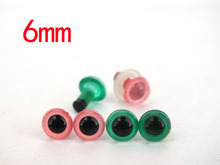 6mm 20pairs/lot  high quality  Color crystal safety  eyes--pink and green 2024 - buy cheap