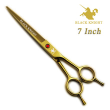BLACK KNIGHT Professional  7 inch pet scissors Hairdressing Barber hair Cutting shears salon Golden style 2024 - buy cheap